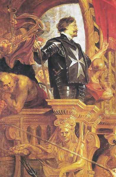 Arrival of Maria of Medici & Henry to Lyon (detail) Oil Painting by (studio of) Rubens, Peter Paul