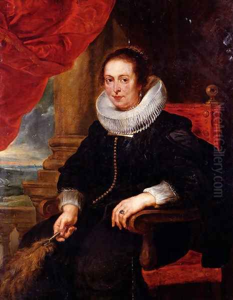 Portrait Of A Woman Probably His Wife Oil Painting by (studio of) Rubens, Peter Paul