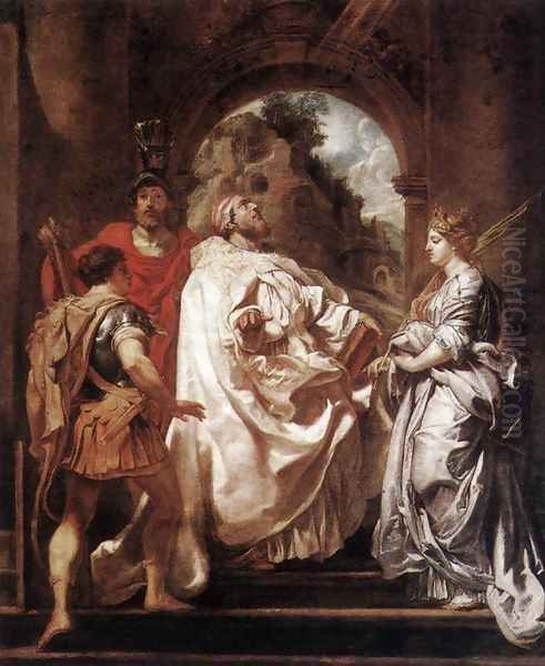 St Gregory the Great with Saints 1606 Oil Painting by (studio of) Rubens, Peter Paul