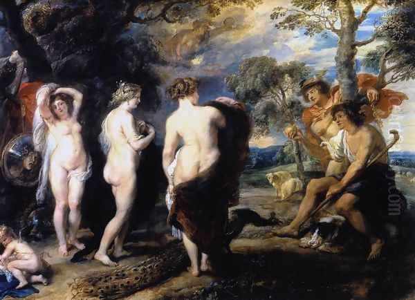 The Judgment of Paris c. 1636 Oil Painting by (studio of) Rubens, Peter Paul