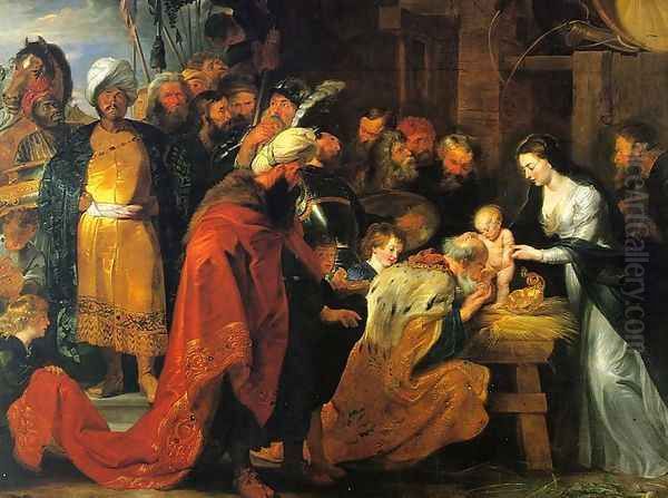 The Adoration of the Magi 1617-18 Oil Painting by (studio of) Rubens, Peter Paul