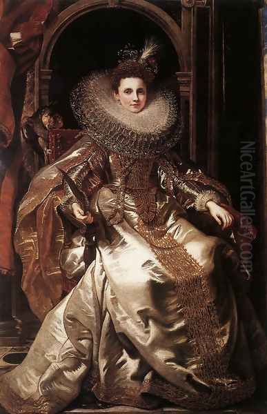 Portrait of Maria Serra Pallavicino 1606 Oil Painting by (studio of) Rubens, Peter Paul
