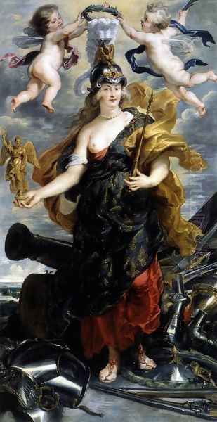 Marie de Medicis as Bellona 1622-25 Oil Painting by (studio of) Rubens, Peter Paul