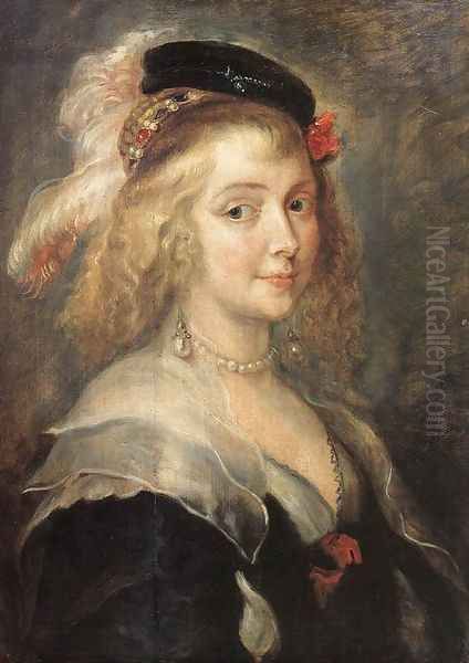 Portrait of Helena Fourment c. 1630 Oil Painting by (studio of) Rubens, Peter Paul