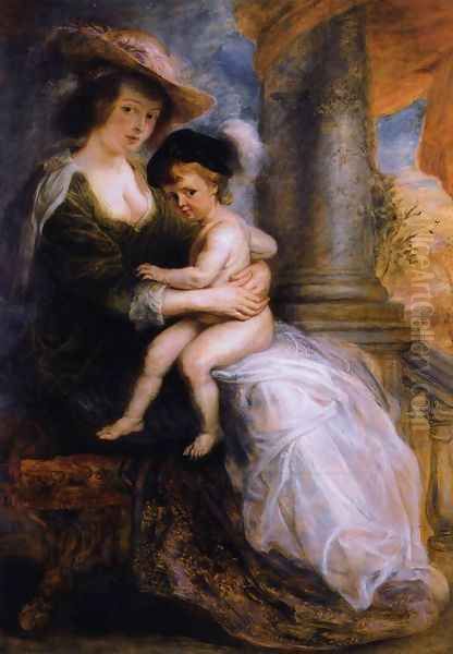 Helena Fourment with her Son Francis 1635 Oil Painting by (studio of) Rubens, Peter Paul