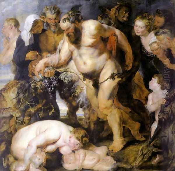 The Drunken Silenus 1616-17 Oil Painting by (studio of) Rubens, Peter Paul