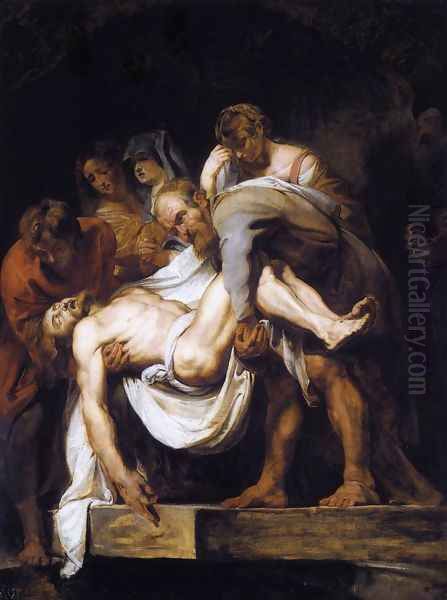 The Entombment 1611-12 Oil Painting by (studio of) Rubens, Peter Paul