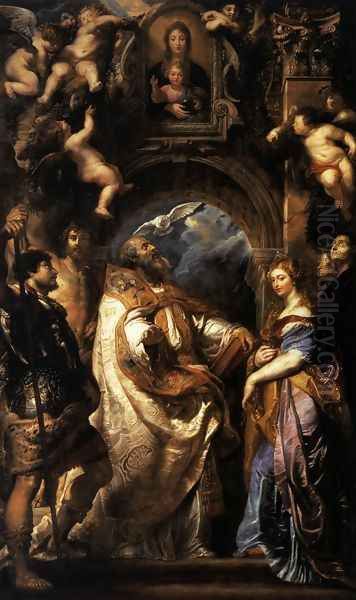 The Ecstasy of St Gregory the Great 1608 Oil Painting by (studio of) Rubens, Peter Paul