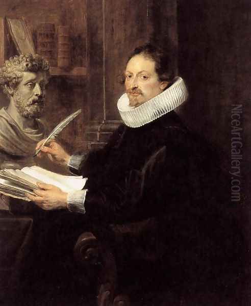 Portrait of Jan Gaspar Gevartius c. 1628 Oil Painting by (studio of) Rubens, Peter Paul