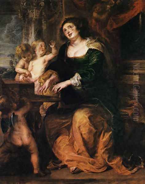 St. Cecilia 1630s Oil Painting by (studio of) Rubens, Peter Paul