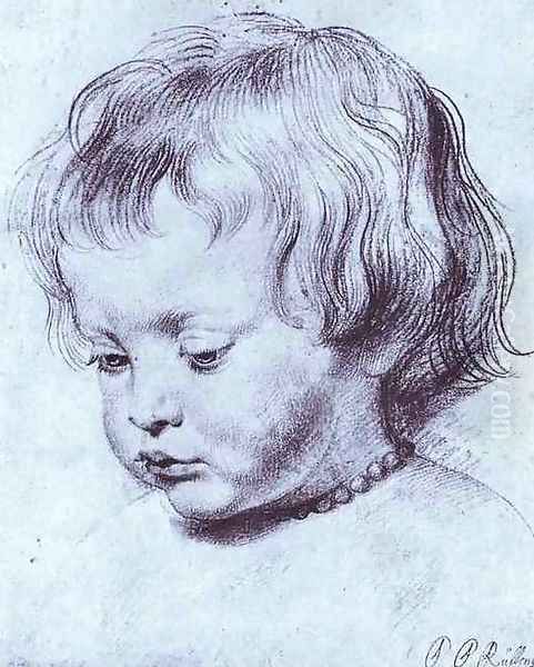 Portrait of a Boy (Nicholas Rubens) Oil Painting by (studio of) Rubens, Peter Paul