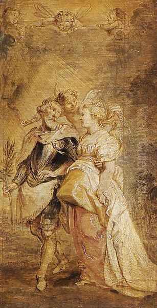 The Marriage of Henri IV of France and Marie de Medicis 1628-30 Oil Painting by (studio of) Rubens, Peter Paul