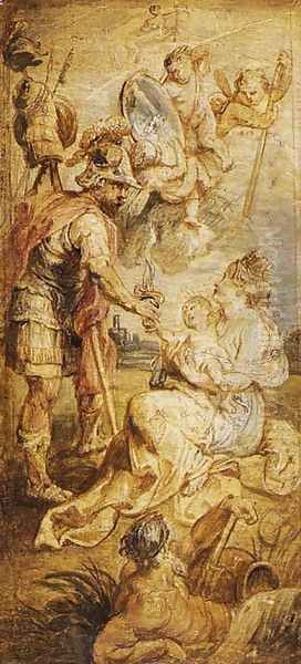 The Birth of Henri IV of France 1628-30 Oil Painting by (studio of) Rubens, Peter Paul