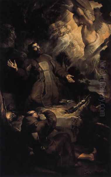 The Stigmatization of St Francis c. 1616 Oil Painting by (studio of) Rubens, Peter Paul