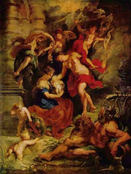 The Birth of Marie de' Medici Oil Painting by (studio of) Rubens, Peter Paul