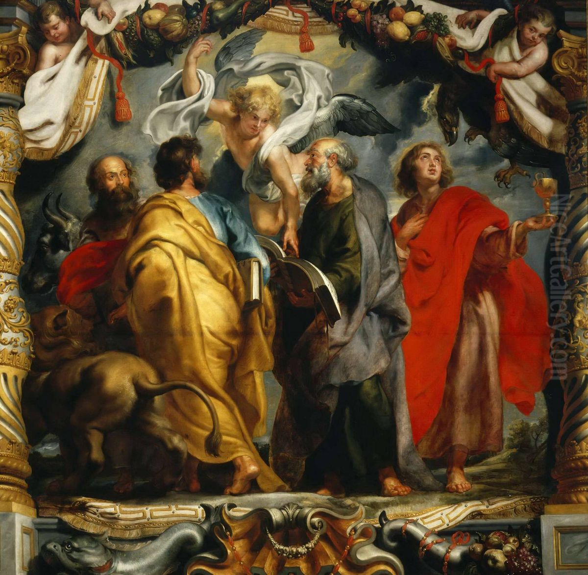 The Four Evangelists Oil Painting by (studio of) Rubens, Peter Paul