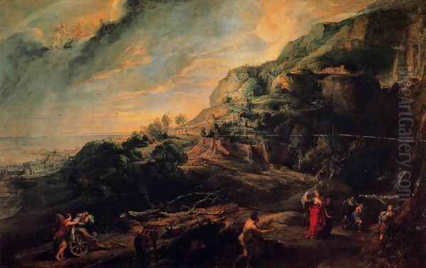 Ulysses and Nausicaa on the Island of the Phaeacians Oil Painting by (studio of) Rubens, Peter Paul