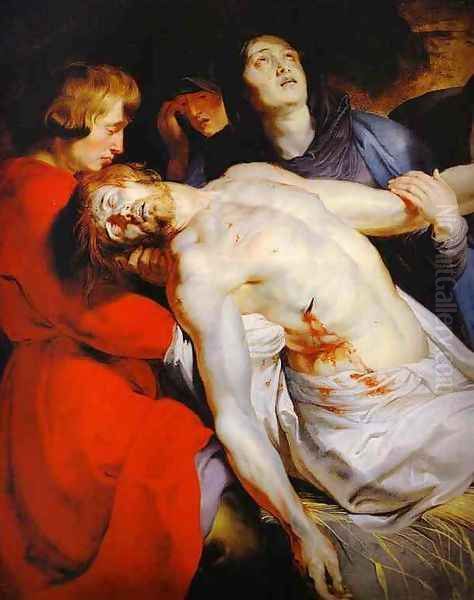 The Entombment (detail) Oil Painting by (studio of) Rubens, Peter Paul