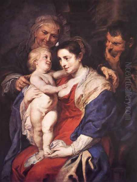 The Holy Family with St. Anne Oil Painting by (studio of) Rubens, Peter Paul