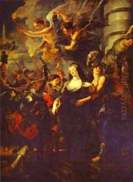 The Flight From Blois 1621-1625 Oil Painting by (studio of) Rubens, Peter Paul