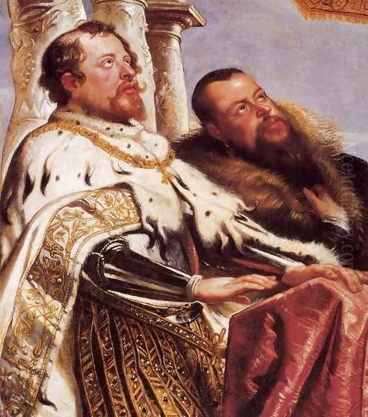 The Gonzaga Family Worshipping the Holy Trinity (detail) Oil Painting by (studio of) Rubens, Peter Paul