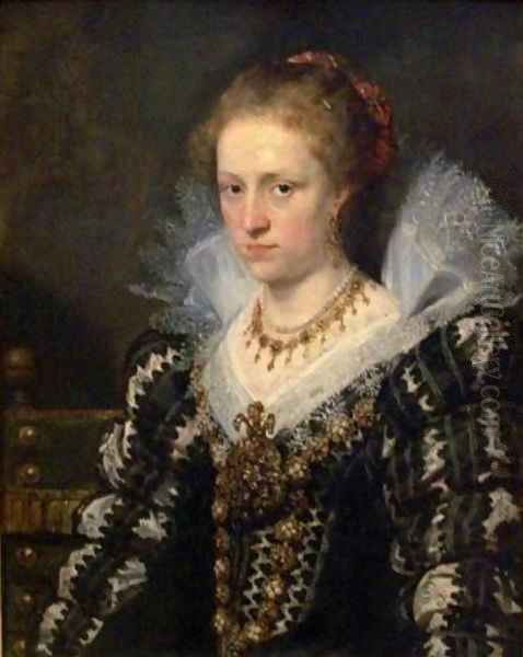 Portrait of Jacqueline de Caestre Wife of Jean Charles de Cordes Oil Painting by (studio of) Rubens, Peter Paul