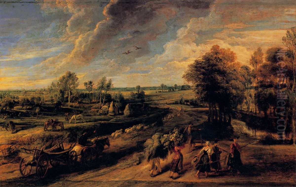Return from the Fields Oil Painting by (studio of) Rubens, Peter Paul