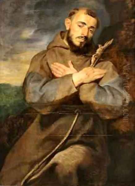 St Francis in Meditation Oil Painting by (studio of) Rubens, Peter Paul