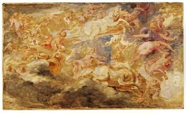 Apollo in the Chariot of the Sun 1621 1625 Oil Painting by (studio of) Rubens, Peter Paul