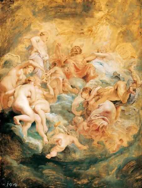 Psyche taken up into Olympus 1621 Oil Painting by (studio of) Rubens, Peter Paul