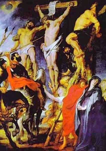 Christ On The Cross 1620 Oil Painting by (studio of) Rubens, Peter Paul