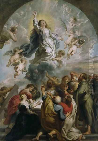 The Assumption of the Virgin c 1637 Oil Painting by (studio of) Rubens, Peter Paul