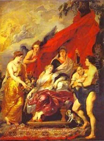The Birth Of Louis XIII 1621-1625 Oil Painting by (studio of) Rubens, Peter Paul