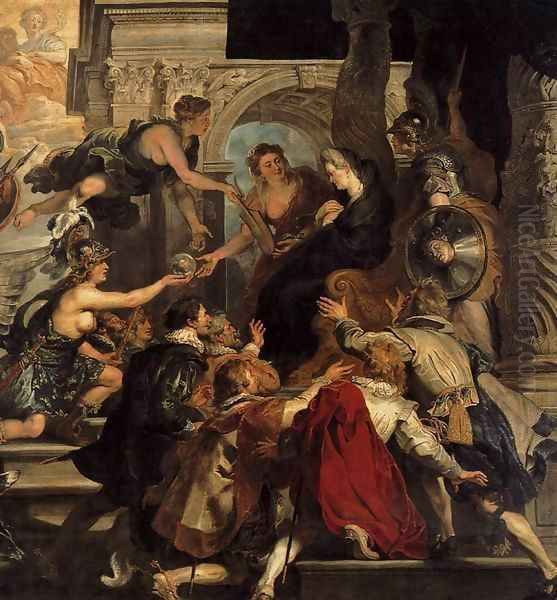 The Apotheosis of Henry IV and the Proclamation of the Regency of Marie de Medic Oil Painting by (studio of) Rubens, Peter Paul