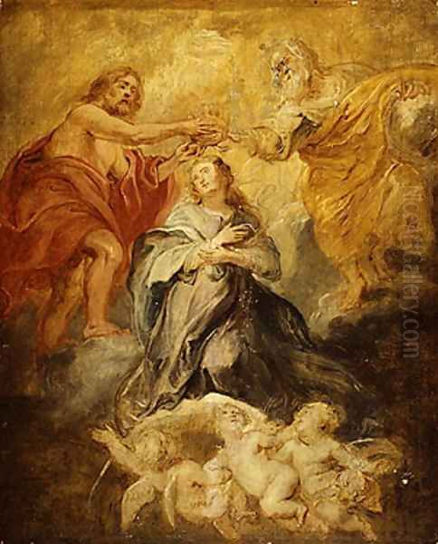 The Coronation of the Virgin sketch Oil Painting by (studio of) Rubens, Peter Paul