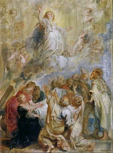 The Assumption of the Virgin modello 1637 Oil Painting by (studio of) Rubens, Peter Paul