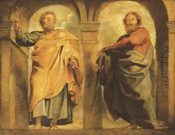 Saint Peter and Saint Paul a modello Oil Painting by (studio of) Rubens, Peter Paul