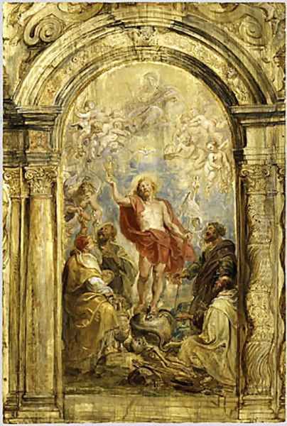 The Glorification of the Eucharist probably ca 1630 Oil Painting by (studio of) Rubens, Peter Paul