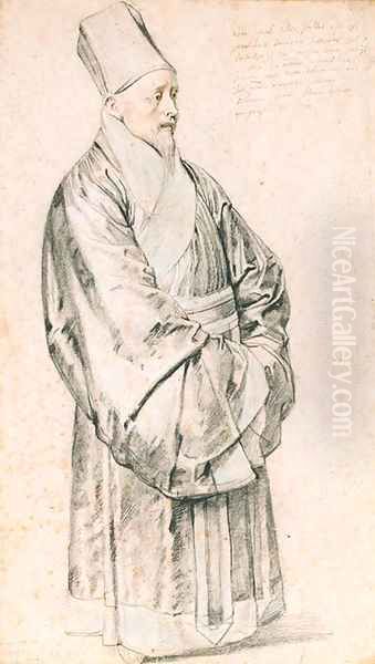 Portrait of Nicolas Trigault S.J. in Chinese costume Oil Painting by (studio of) Rubens, Peter Paul