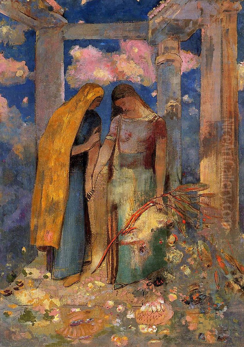 Mystical Conversation Oil Painting by Odilon Redon