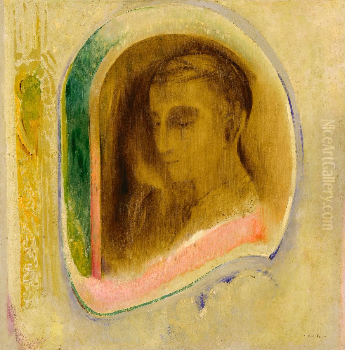 Silence Oil Painting by Odilon Redon