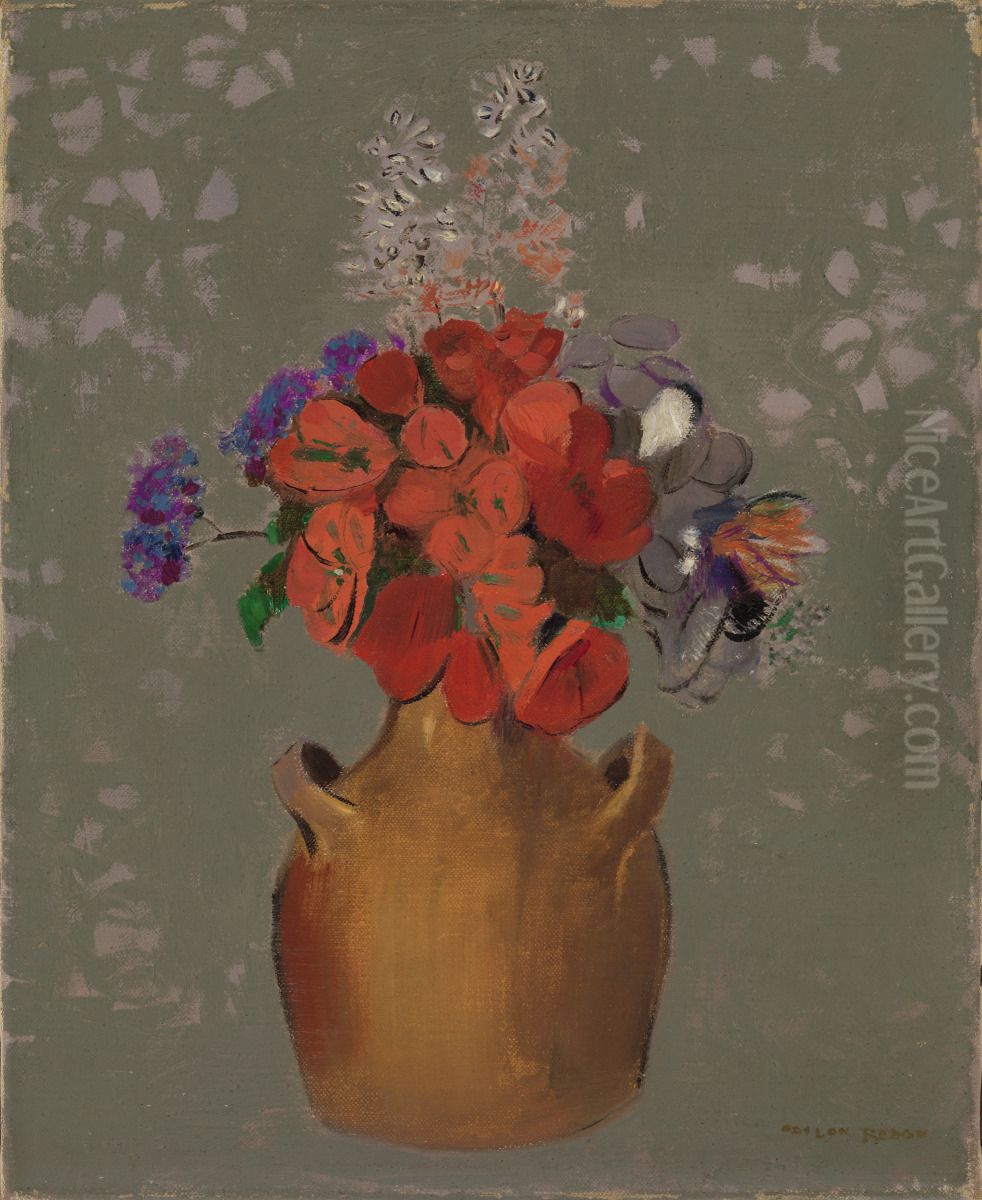 Vase of Flowers Oil Painting by Odilon Redon