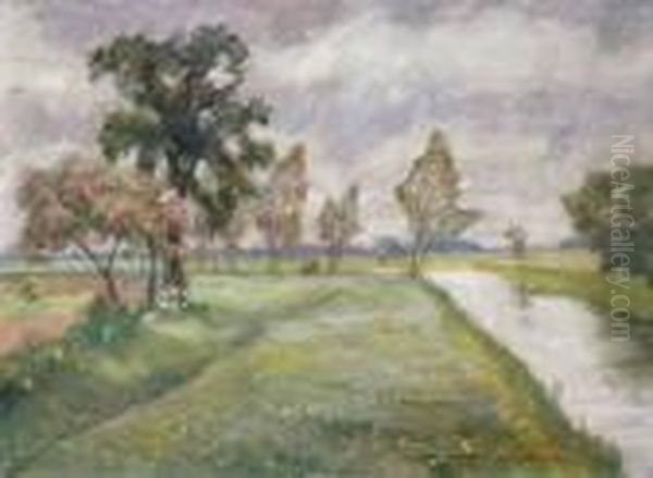 Fruhlingstag An
 Der Wumme Oil Painting by Otto Modersohn