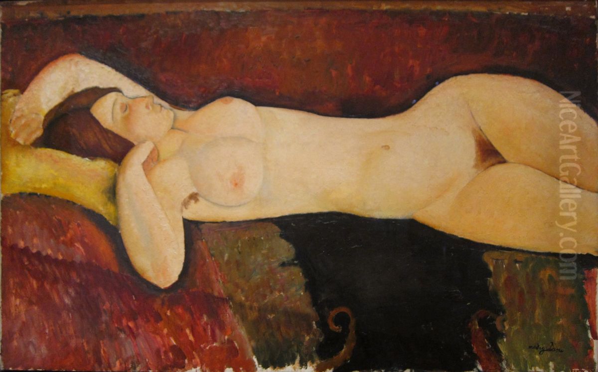 Reclining Nude Oil Painting by Amedeo Modigliani