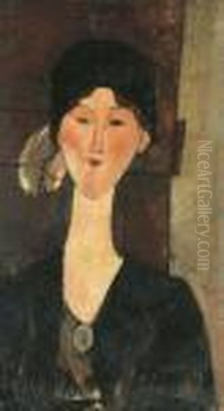 Beatrice Hastings Devant Une Porte Oil Painting by Amedeo Modigliani