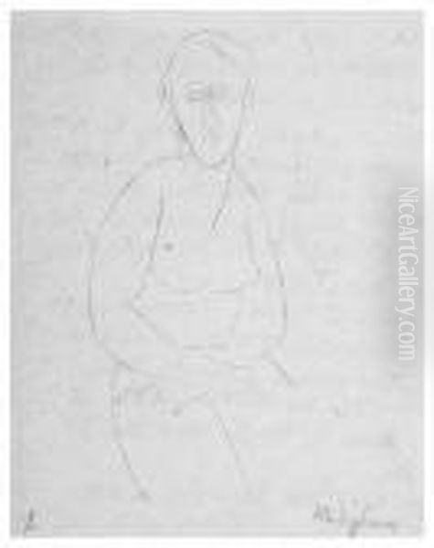 Femme Nue Debout (jeanne) Oil Painting by Amedeo Modigliani
