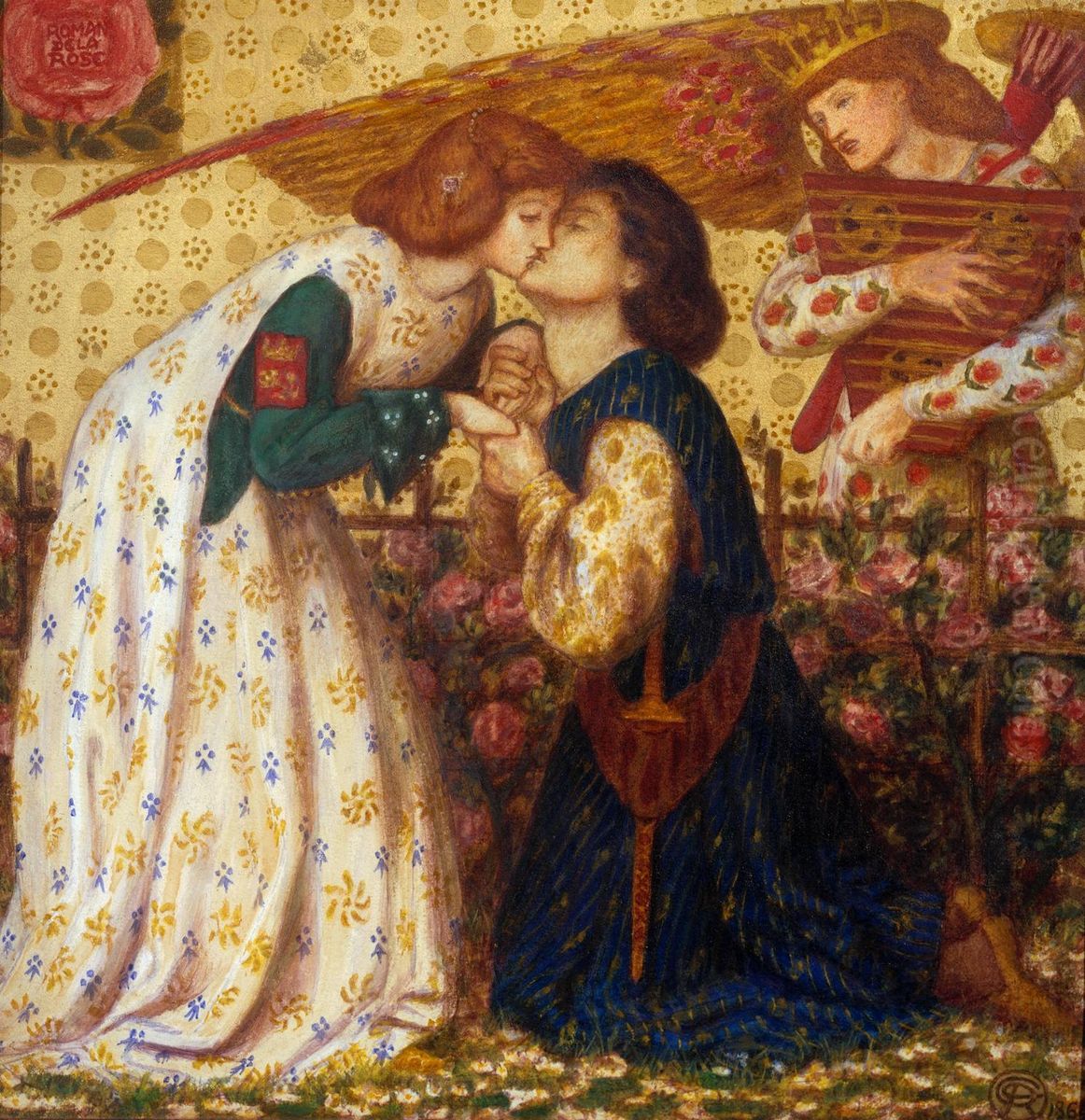 Roman De La Rose Oil Painting by Dante Gabriel Rossetti