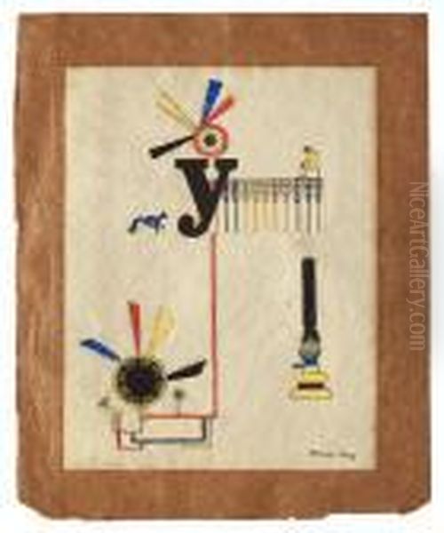 Y Oil Painting by Laszlo Moholy-Nagy