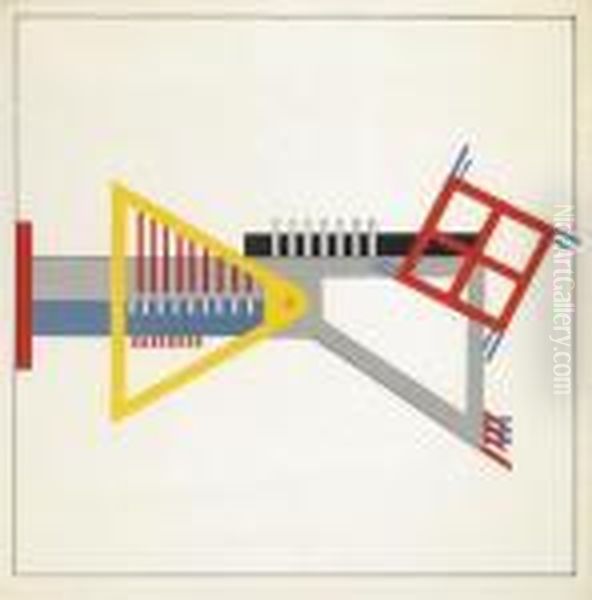 Walter Gropius, Ed. Staatliches 
Bauhaus In Weimar 1919-1923, Bauhaus Verlag, Weimar And Munich, 1923 Oil Painting by Laszlo Moholy-Nagy