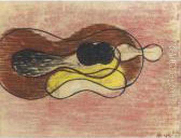 Untitled Oil Painting by Laszlo Moholy-Nagy